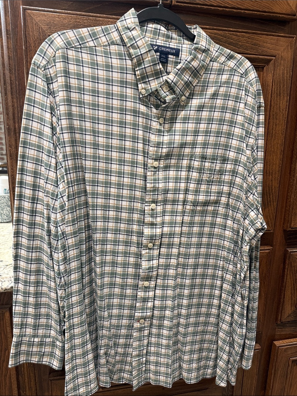 Daniel Cremieux Green and White Plaid Button-Down Shirt